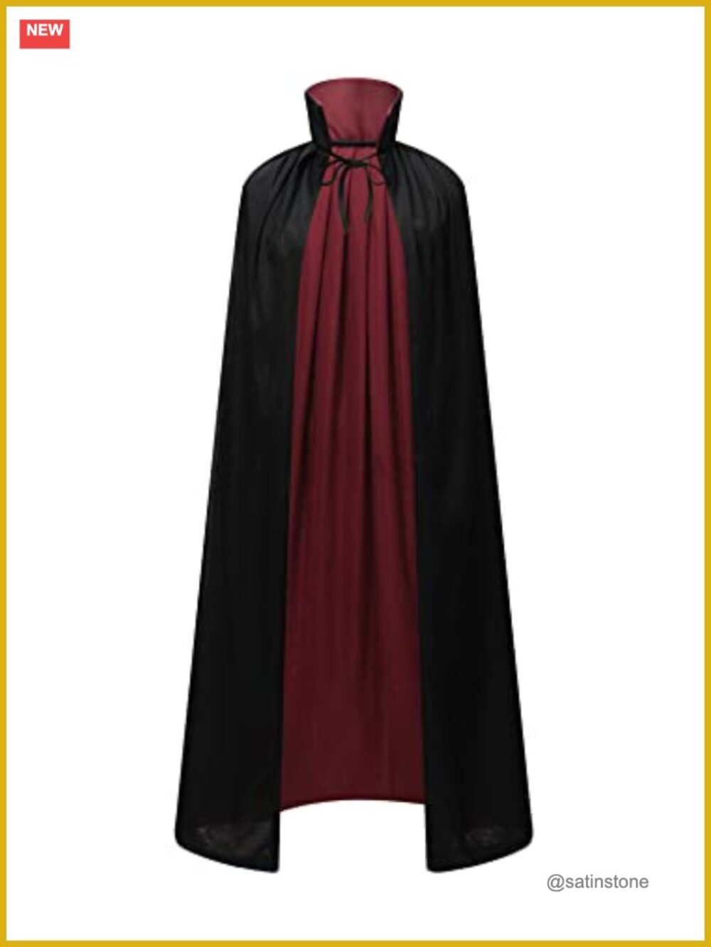 Reversible Velvet Hooded Vampire Cape Halloween Cosplay Costume